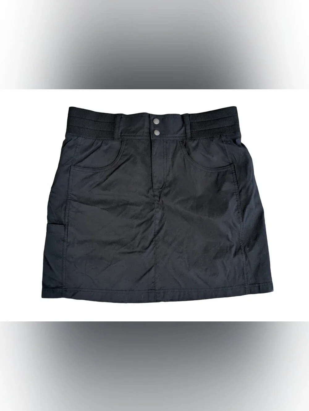 Eddie Bauer Women's Medium Black Cargo Skort Hiking Trail Stretch Mesh Lined M